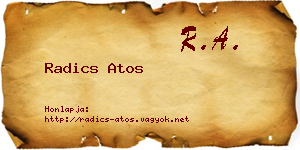 Radics Atos névjegykártya